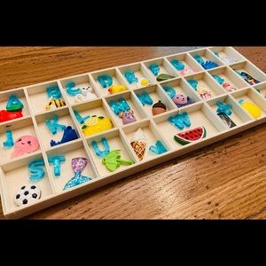 Alphabet Objects, Letters and Tray- Alphabet Play